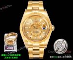 AR+ Factory Weighted Version Rolex SKY-DWELLER Gold Face 904L Yellow Gold Watch 42mm